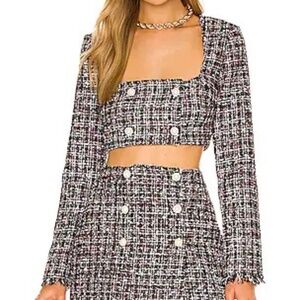 Bia Bolero Top in Candy Shop Tweed MAJORELLE